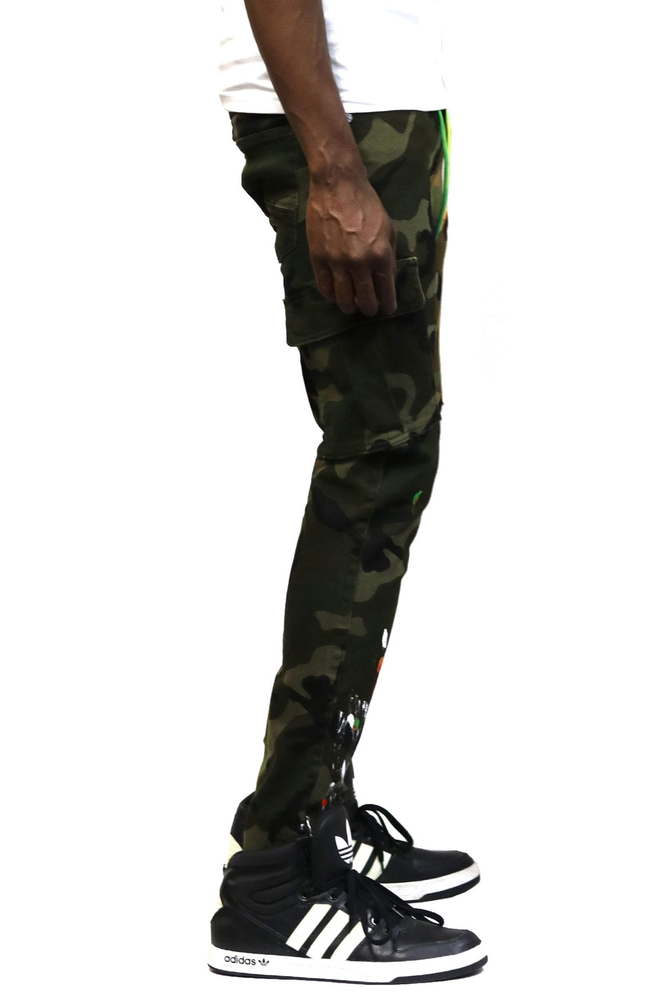 Wildstone Limited Premium Washed Mixed Camo Half and Half Skinny Twill Pants.