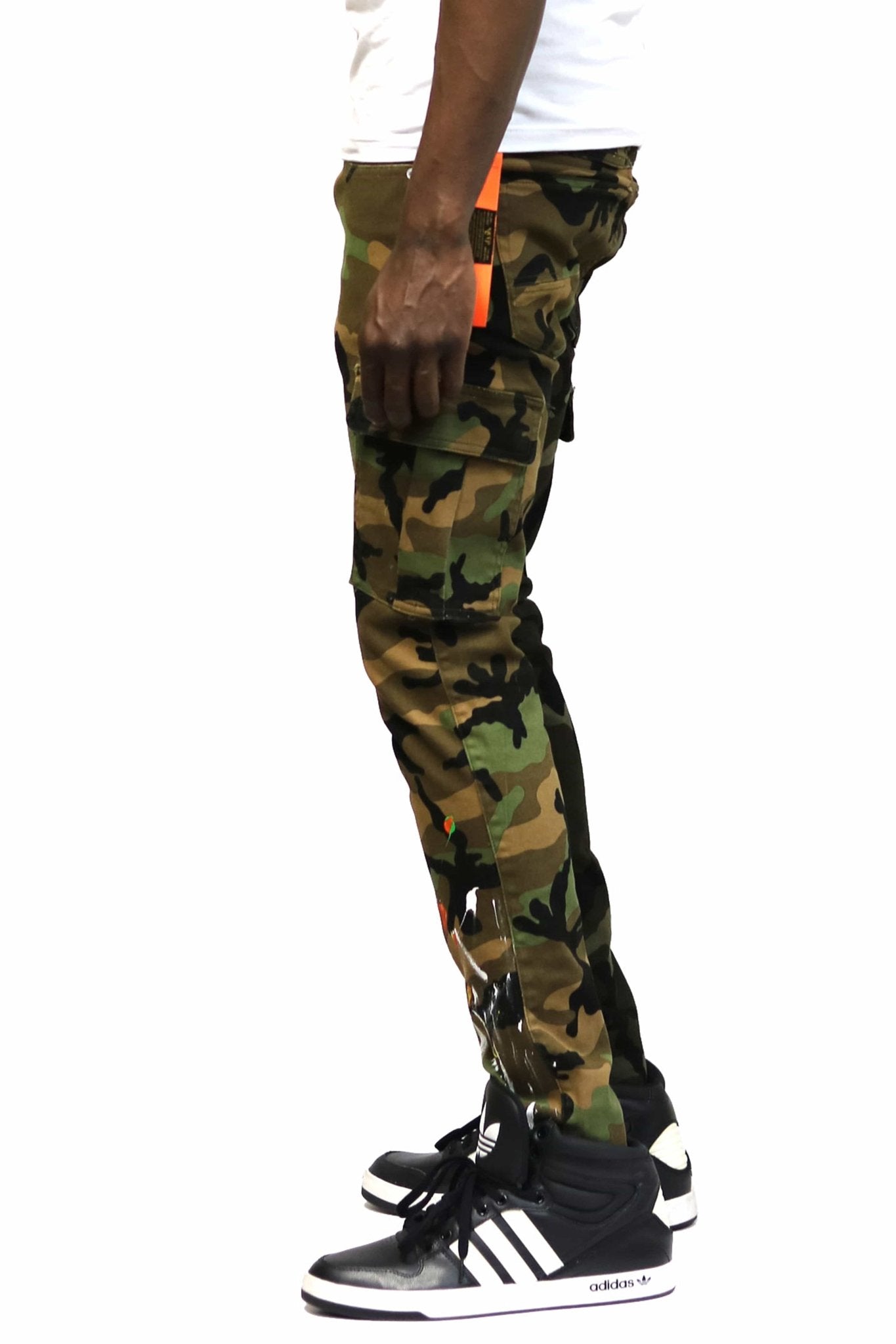 Wildstone Limited Premium Washed Mixed Camo Half and Half Skinny Twill Pants.