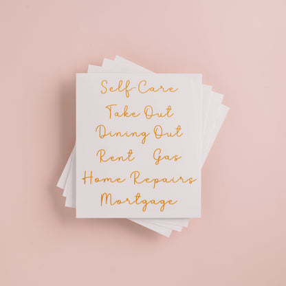 Self Care Budget Binder Kit