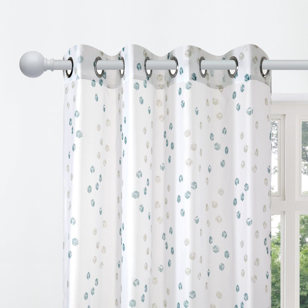 Modern Cubic Play Sheer Curtains