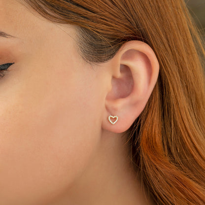 Dainty Diamond Open Heart Studs
