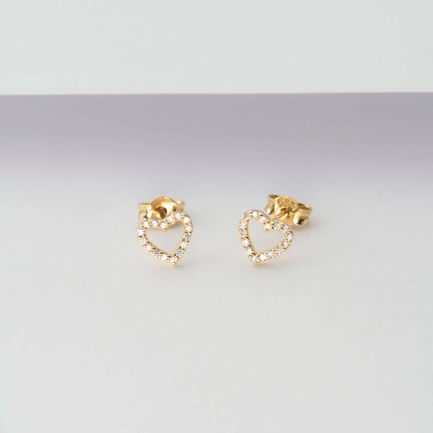 Dainty Diamond Open Heart Studs