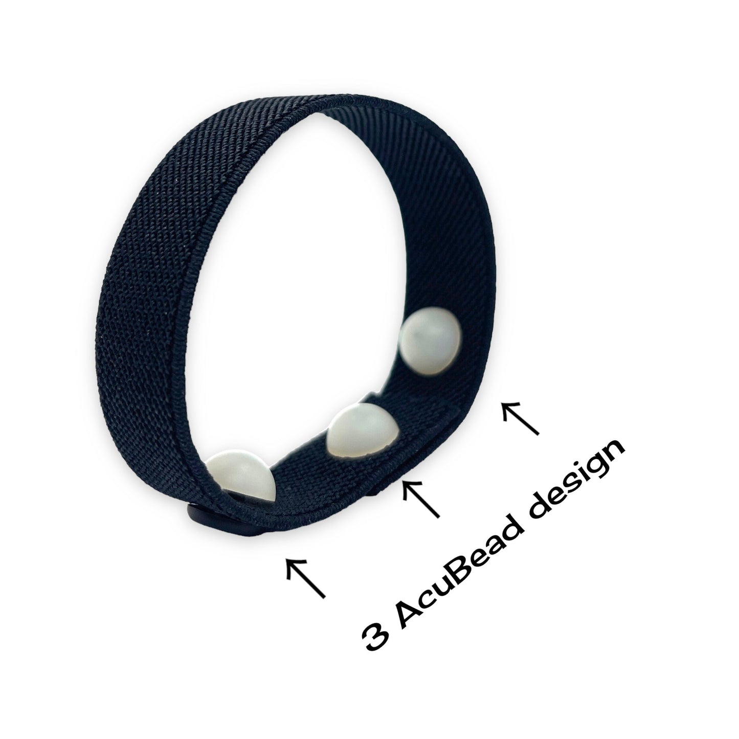 Sleep Relief Bracelet – Stress & Night Rest Aid, Black Slip-On