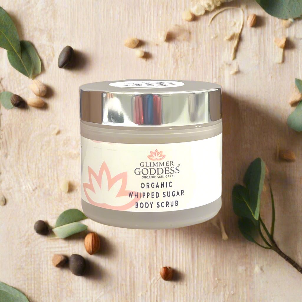 Organic Whipped Sugar Exfoliating Body Scrub - Crepey Skin Treatment - 2 oz. Travel Size