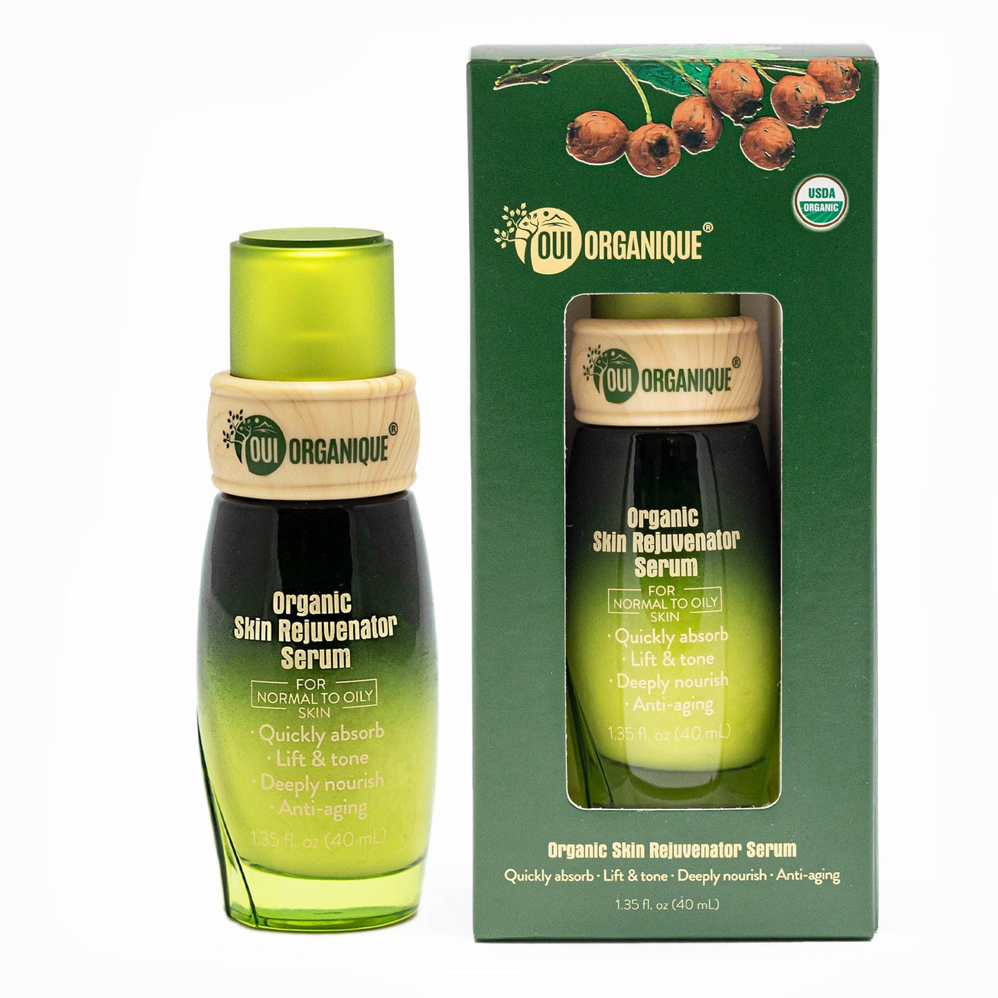 Certified Organic Skin Rejuvenator Serum Anti aging natural sunscreen alternative Botanical retinol