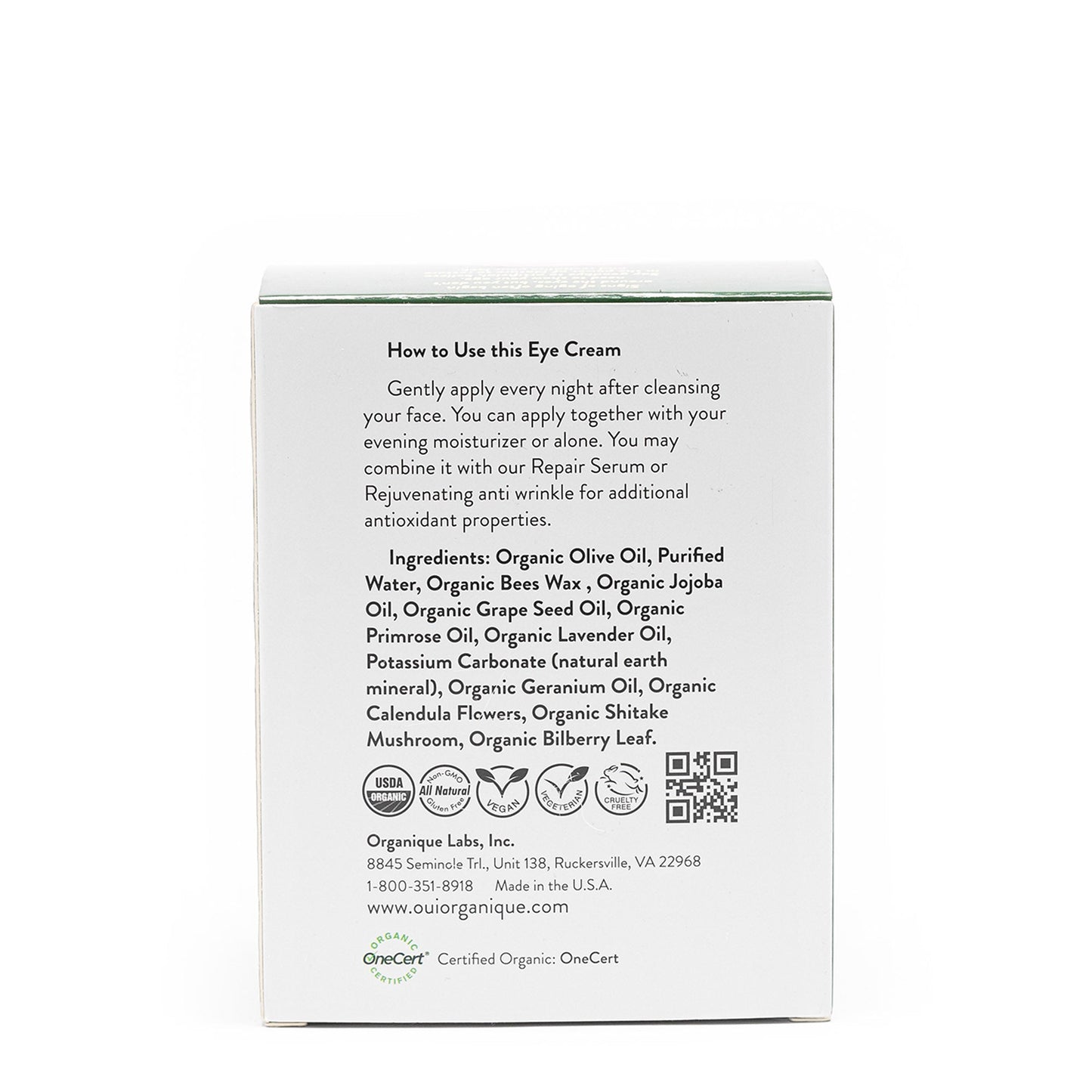 OUI ORGANIQUE Rejuvenating Eye Cream Dark circle fine line solution