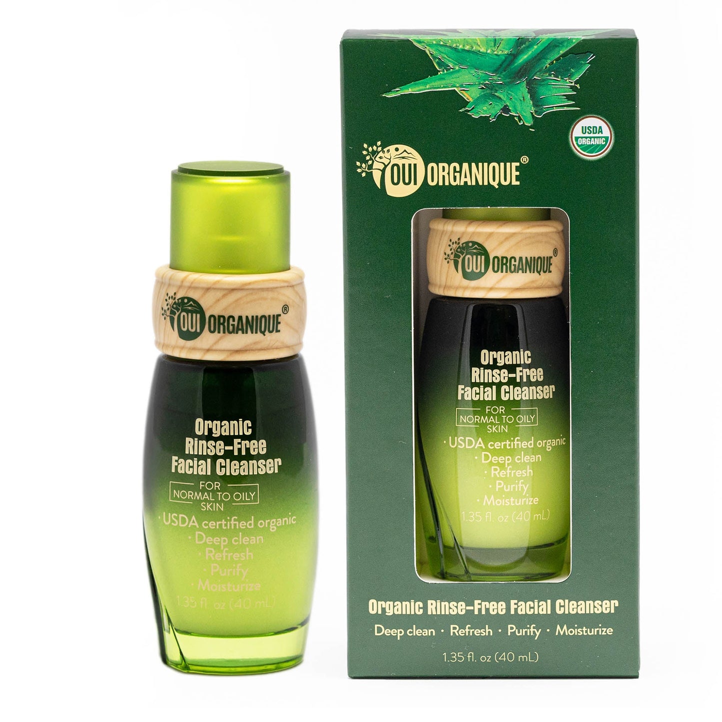 Certified Organic Rinse Free Facial Cleanser|Aloe vera All -in-1 Skin freshener All skin Types even Sensitive/Baby's wipe