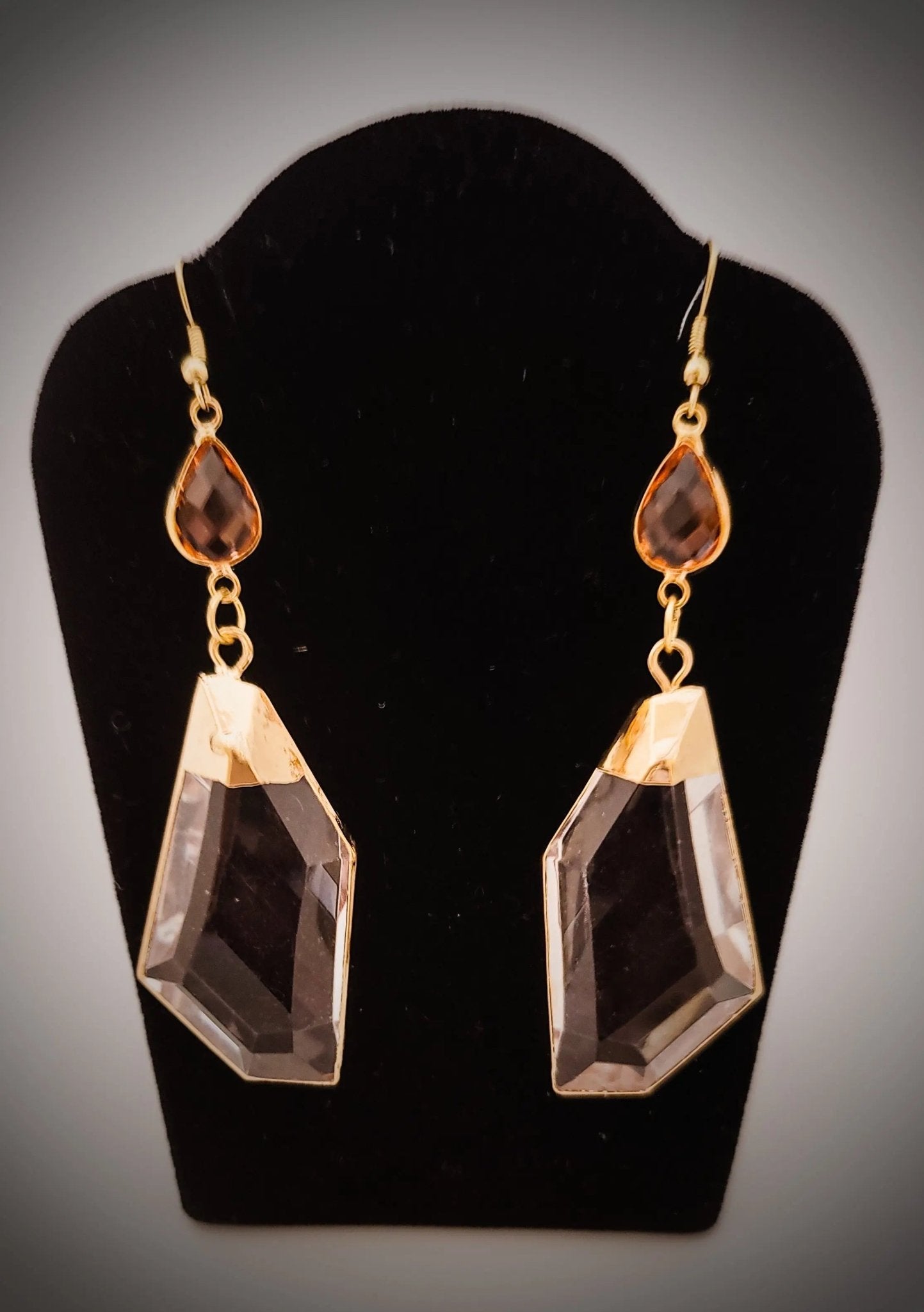 "Peachy" Clear Quartz Earrings