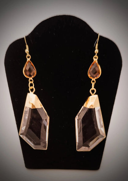 "Peachy" Clear Quartz Earrings