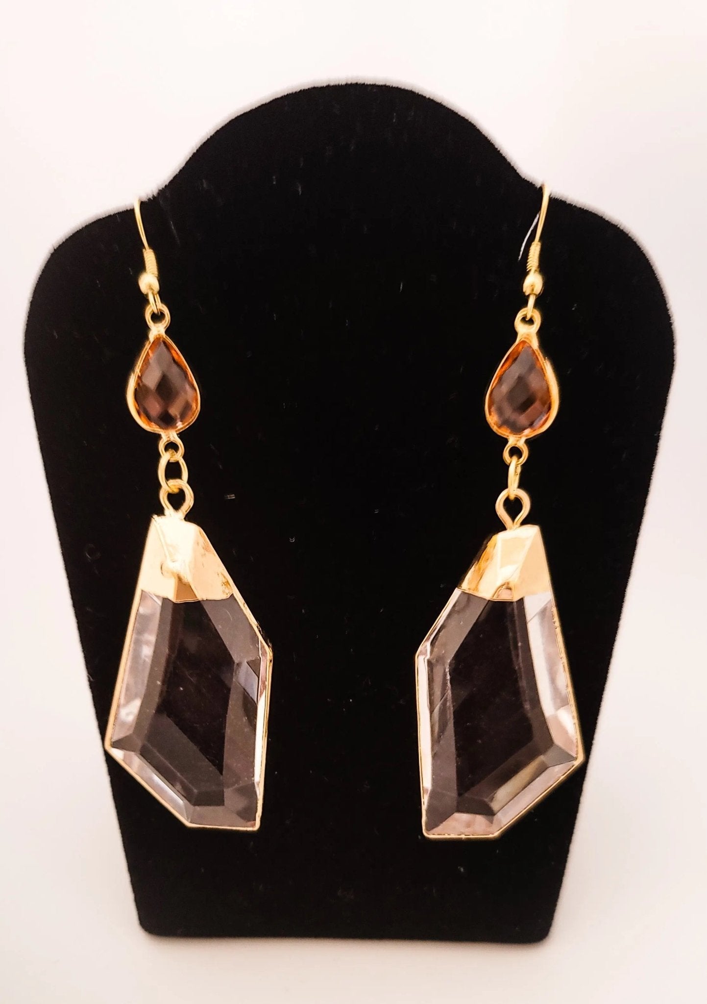 "Peachy" Clear Quartz Earrings