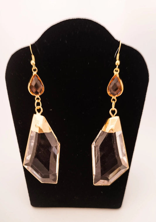 "Peachy" Clear Quartz Earrings
