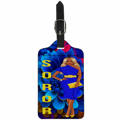 "Embrace Sisterhood in Style with the Exquisite Blue & Gold Sorority Collection: SGRHO Luggage and Duffel Bags"