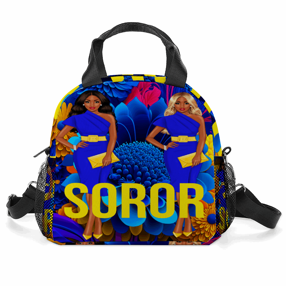 "Embrace Sisterhood in Style with the Exquisite Blue & Gold Sorority Collection: SGRHO Luggage and Duffel Bags"