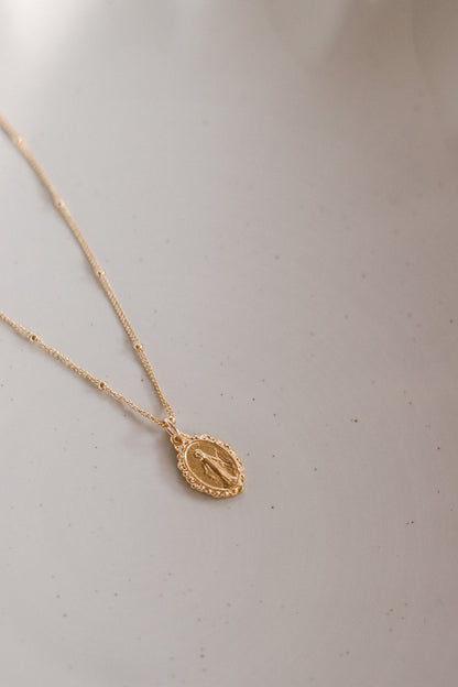 Intricate Miraculous medal necklace