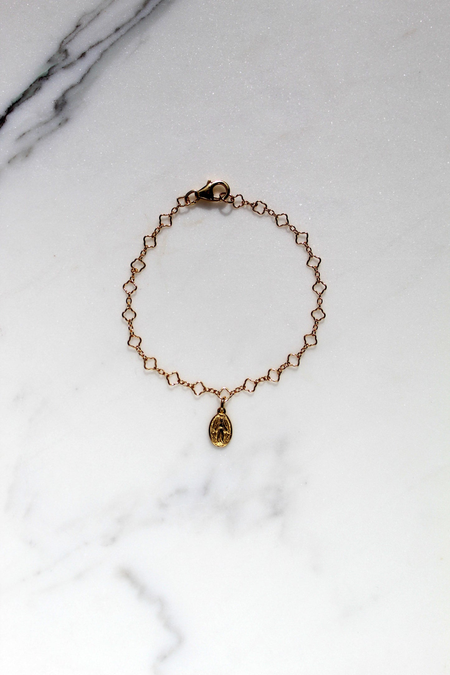 Miraculous Medal Floral Children's Bracelet