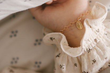 Miraculous Medal Floral Bracelet Set - Mommy and Me