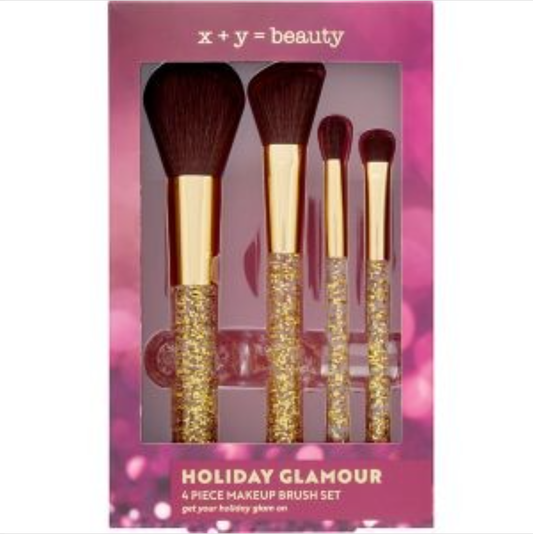 X+Y Beauty Glamour 4-Piece Makeup Brush Set