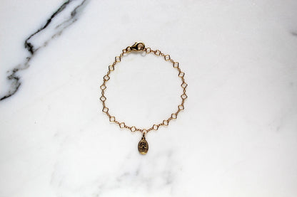 Miraculous Medal Floral Bracelet Set - Mommy and Me