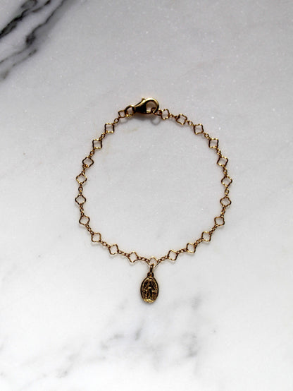 Miraculous Medal Floral Children's Bracelet