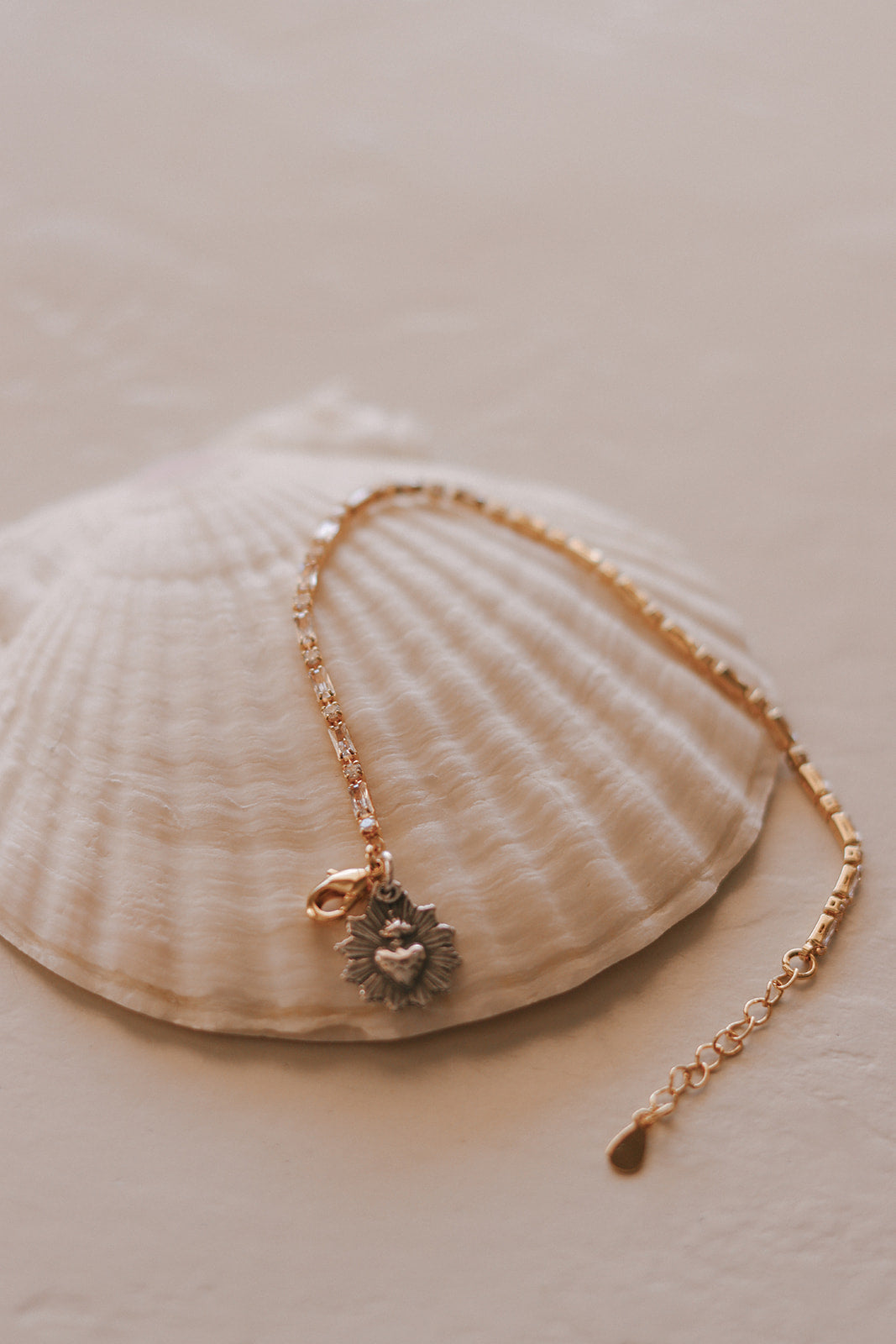 Sacred Heart Tennis Bracelet -Two-Tone