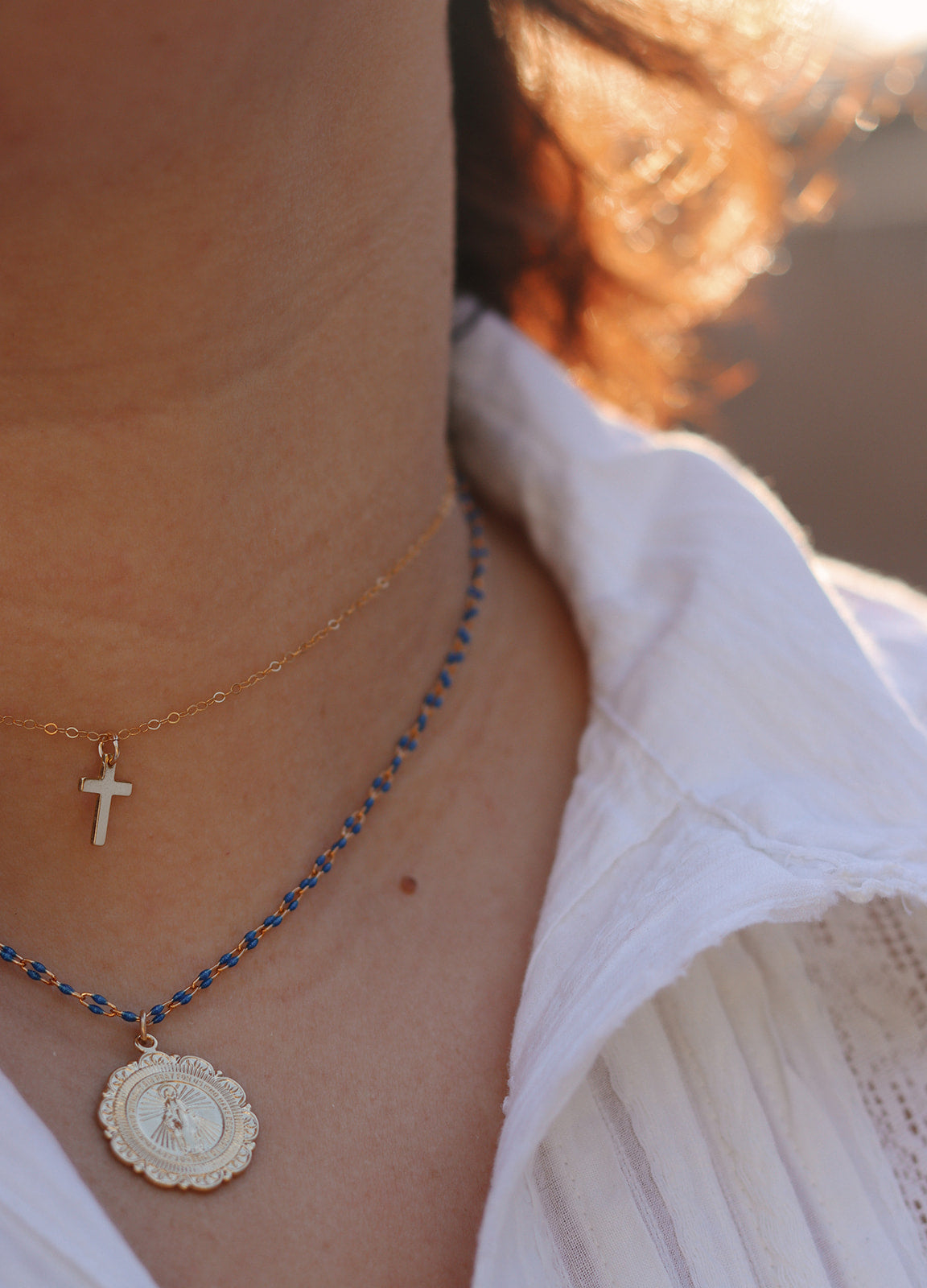 Filigree Miraculous Medal Necklace - Grotto Chain