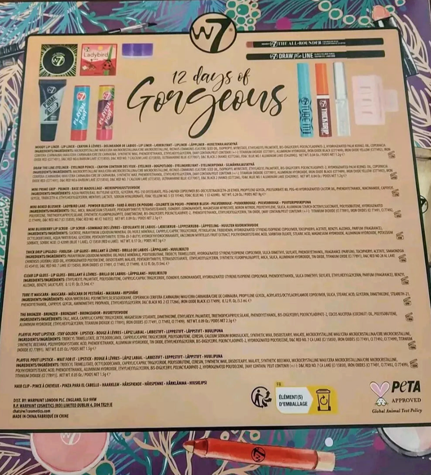 W7 12 Days of Gorgeous 12 Beautiful Cosmetic Treats