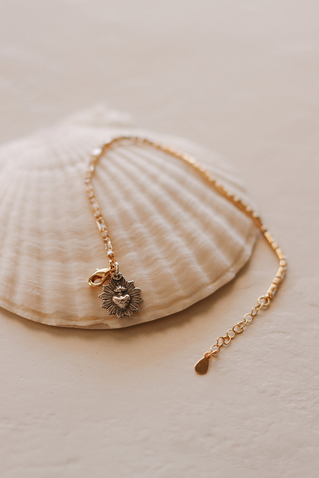 Sacred Heart Tennis Bracelet -Two-Tone