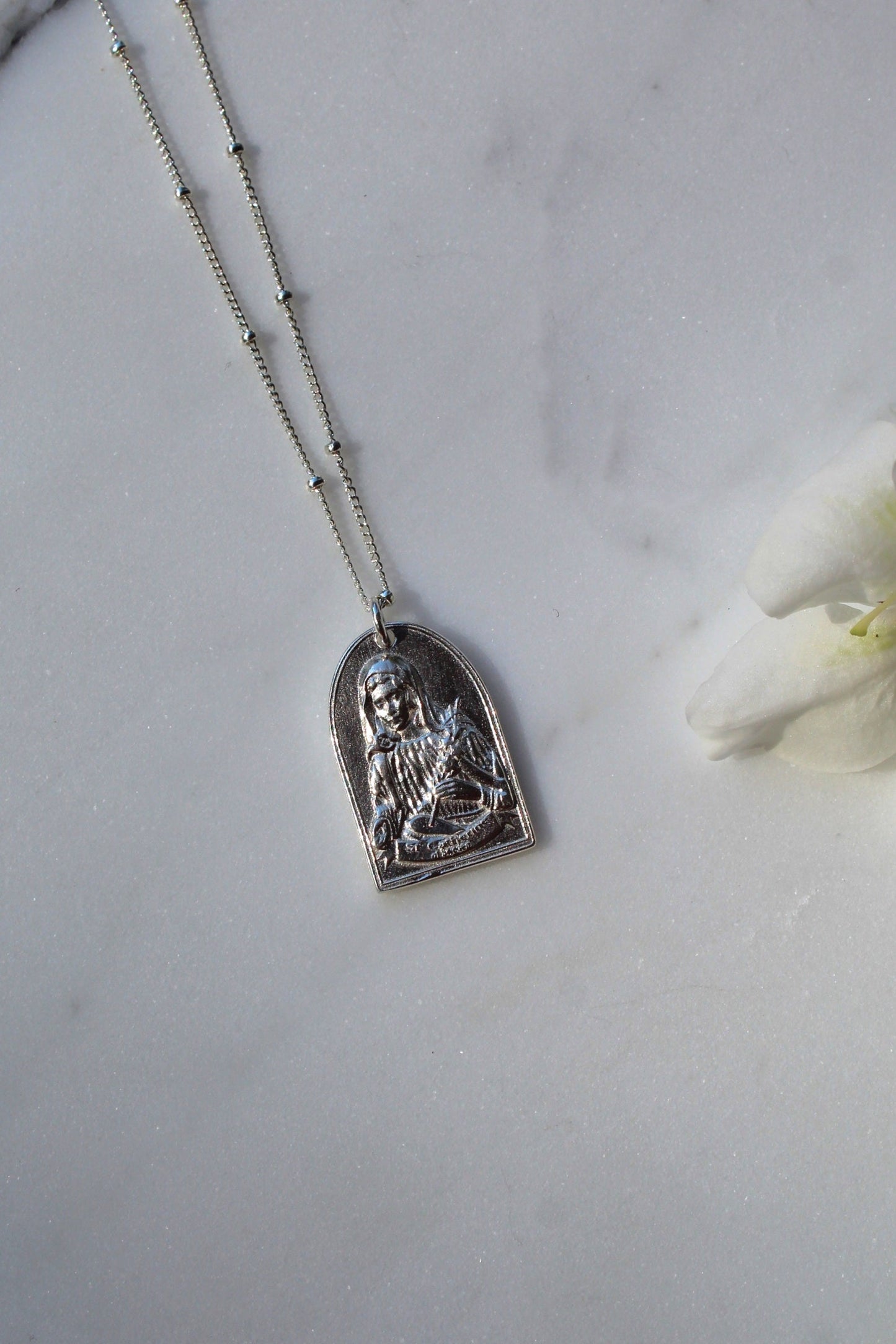 St. Catherine of Sweden Necklace in Sterling Silver