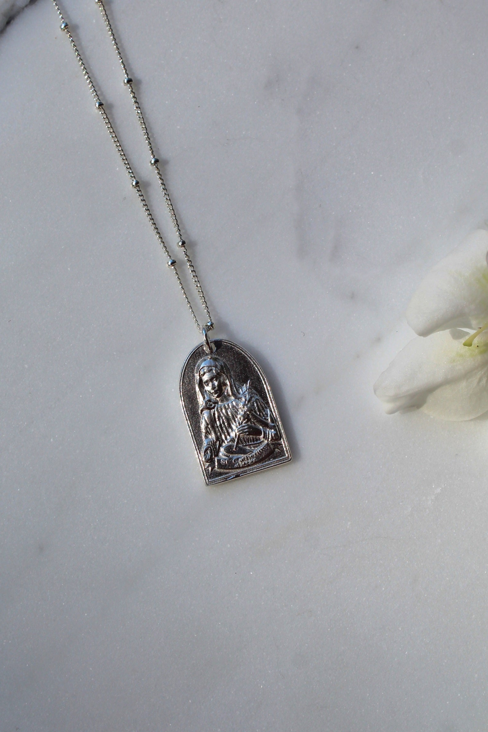 St. Catherine of Sweden Necklace in Sterling Silver