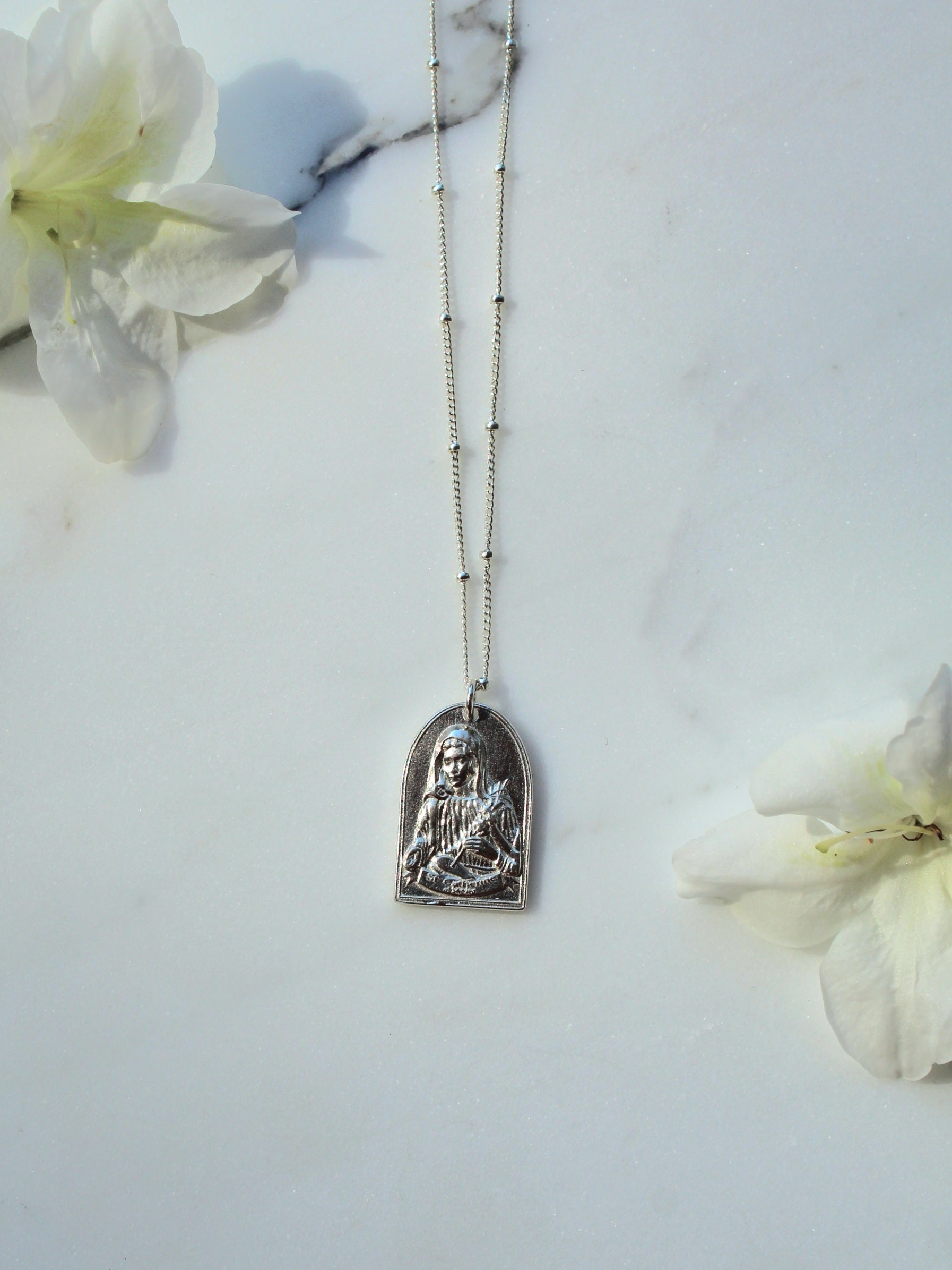 St. Catherine of Sweden Necklace in Sterling Silver