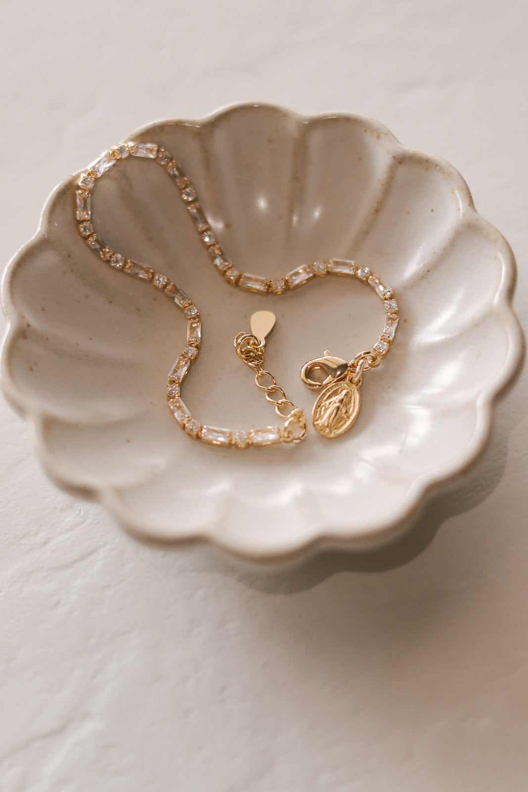 Miraculous Medal Tennis Bracelet - Two Tone