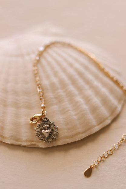 Sacred Heart Tennis Bracelet -Two-Tone
