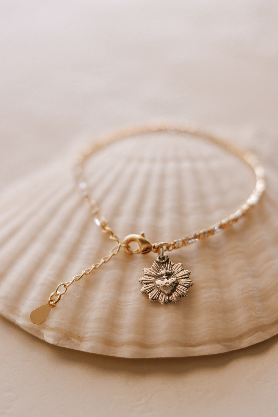 Sacred Heart Tennis Bracelet -Two-Tone