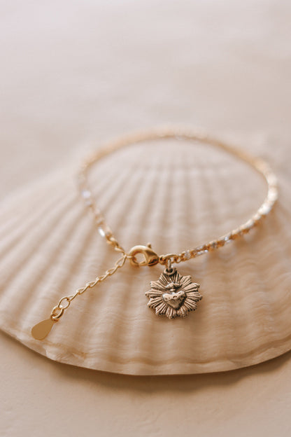 Sacred Heart Tennis Bracelet -Two-Tone