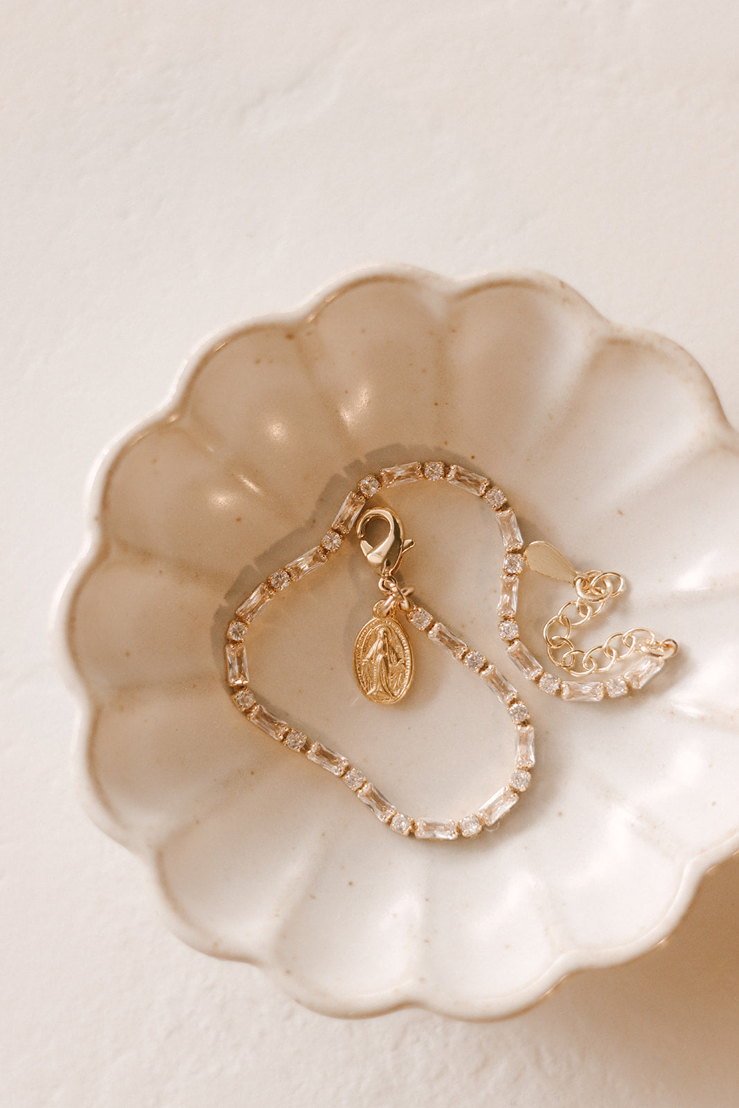 Miraculous Medal Tennis Bracelet - Two Tone