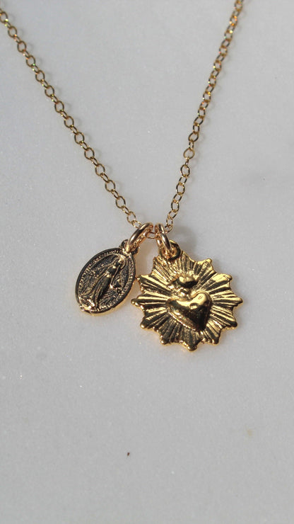 The Little Sacred Heart® and Miraculous Medal Necklace