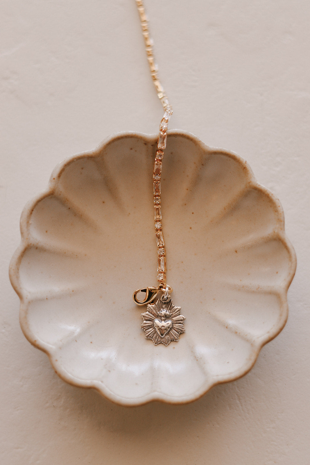 Sacred Heart Tennis Bracelet -Two-Tone