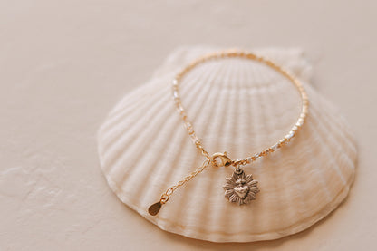 Sacred Heart Tennis Bracelet -Two-Tone