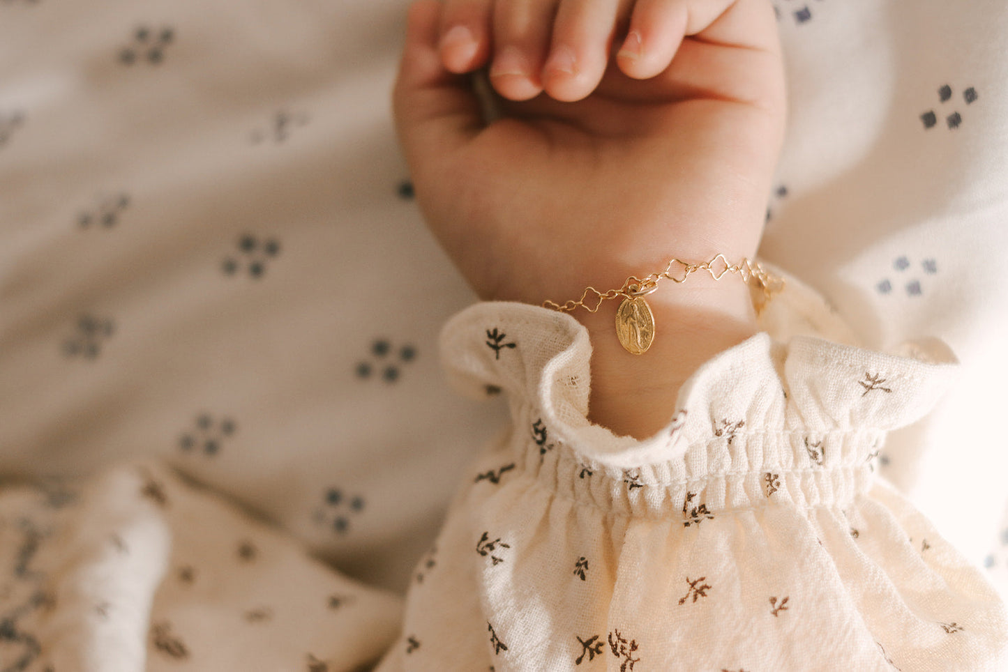 Miraculous Medal Floral Children's Bracelet