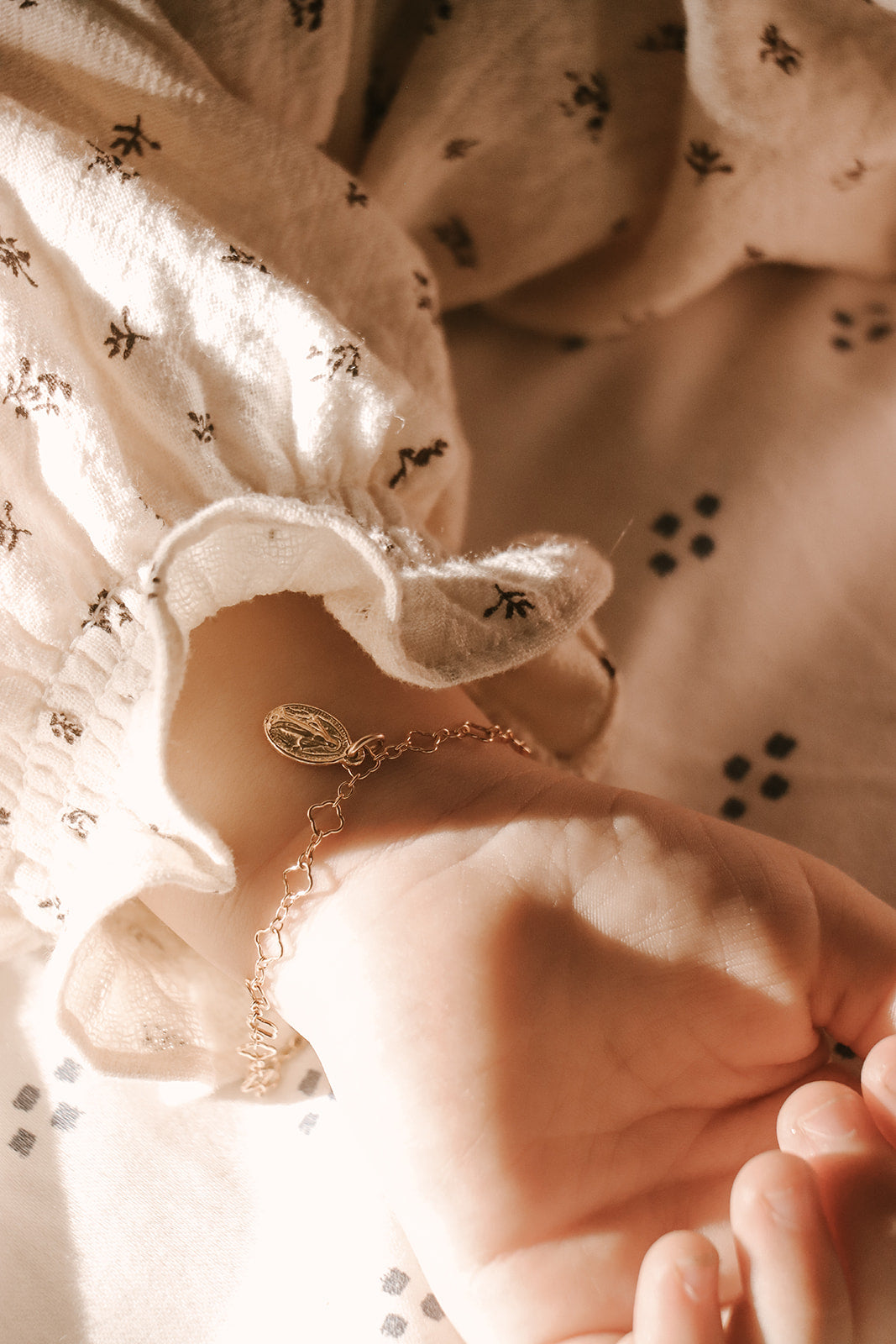 Miraculous Medal Floral Children's Bracelet