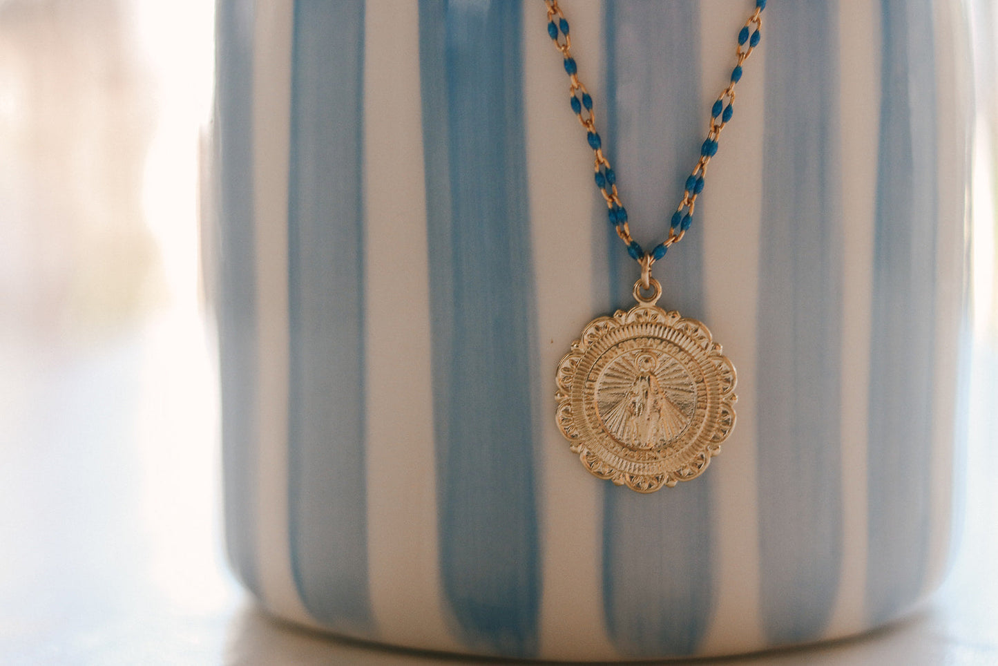 Filigree Miraculous Medal Necklace - Grotto Chain