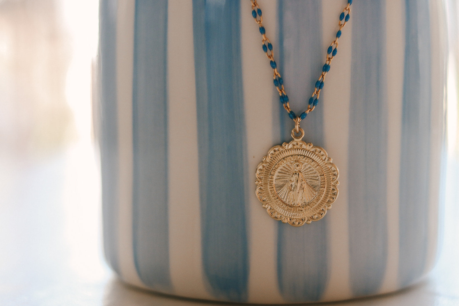 Filigree Miraculous Medal Necklace - Grotto Chain