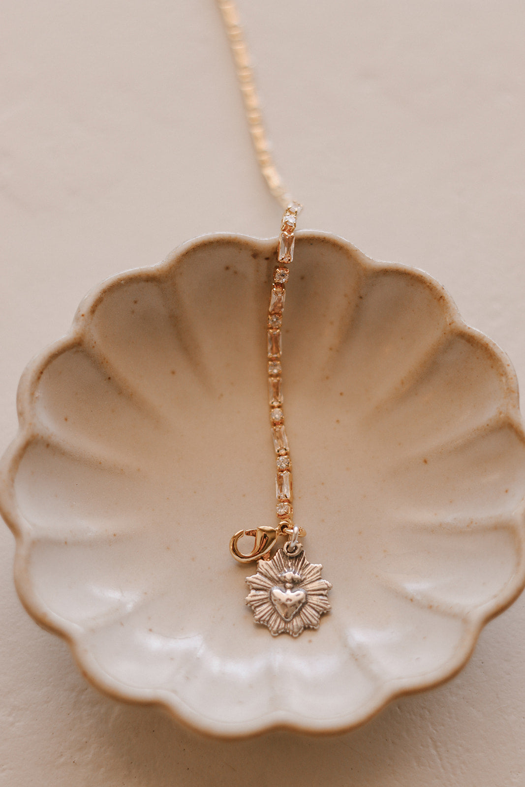 Sacred Heart Tennis Bracelet -Two-Tone