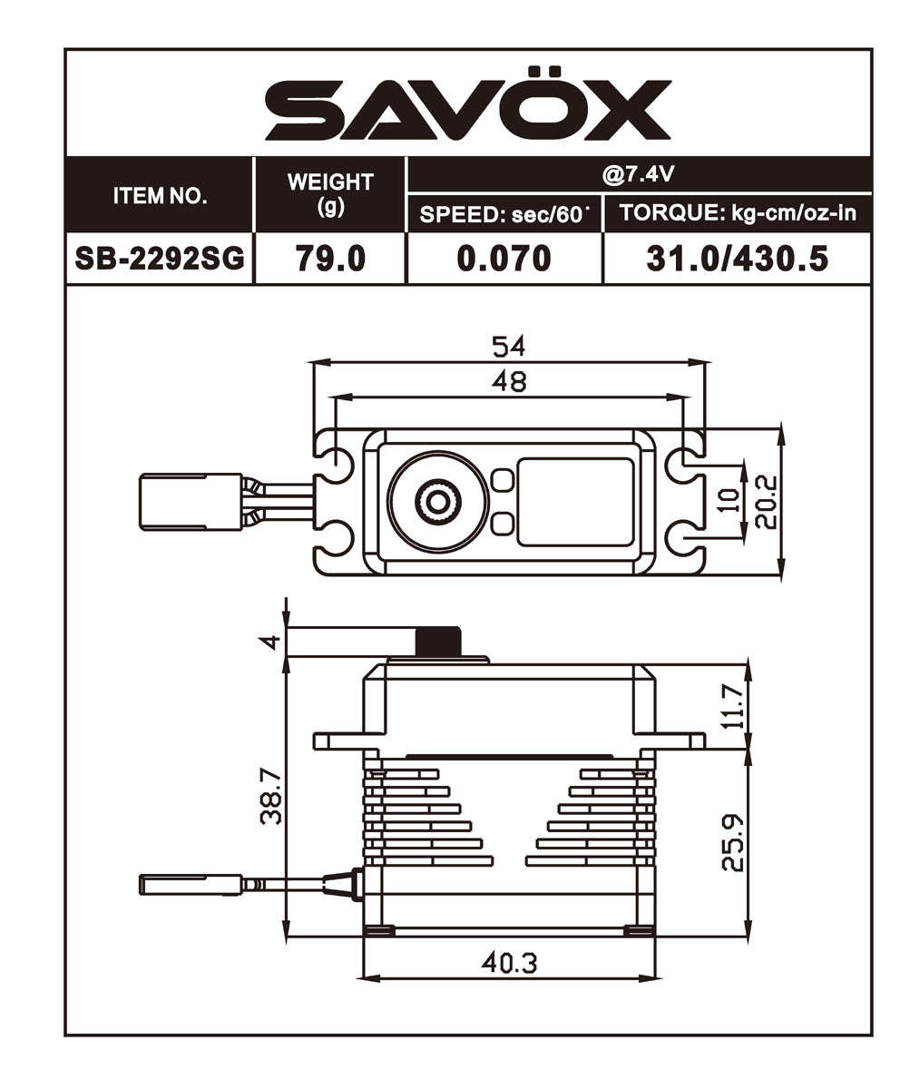 Savox Monster Performance Brushless Servo Black Edition