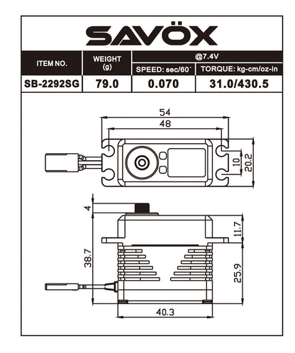 Savox Monster Performance Brushless Servo Black Edition