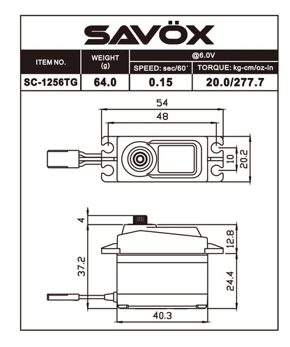 Savox Black Edition 1/10 Size Coreless High Torque Digital Servo