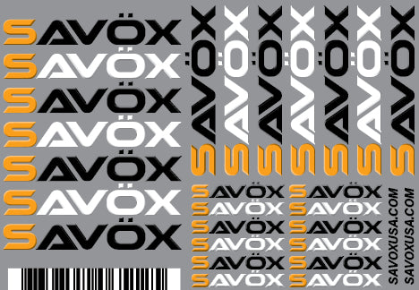 Savox Savox Sticker Set 5.73" x 4" STICKERSET