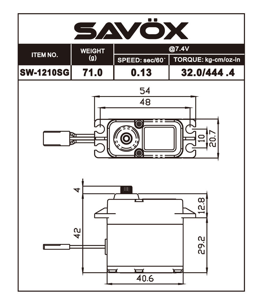 Savox Waterproof HV Coreless Digital Servo Soft Start Black Edition