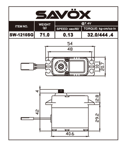 Savox Waterproof HV Coreless Digital Servo Soft Start Black Edition