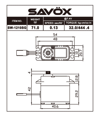 Savox Waterproof Coreless Digital Servo Aluminum Case